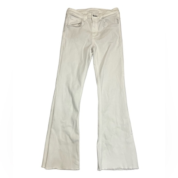 Rag & Bone Crop Flare White Jeans Raw Hem 26 - Picture 1 of 14